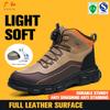 rotating button safety shoes with steel toe cap anti smash anti puncture winter lightweight safety shoes men ankle safety boots