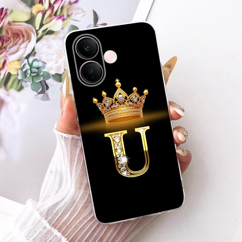 For Vivo V60 Lite 4G Case V2530 Cute Letters Crown Soft Slim Silicone Back Cover For Vivo V60 V 60 V60Lite 5G T4 Pro 2025 Bumper