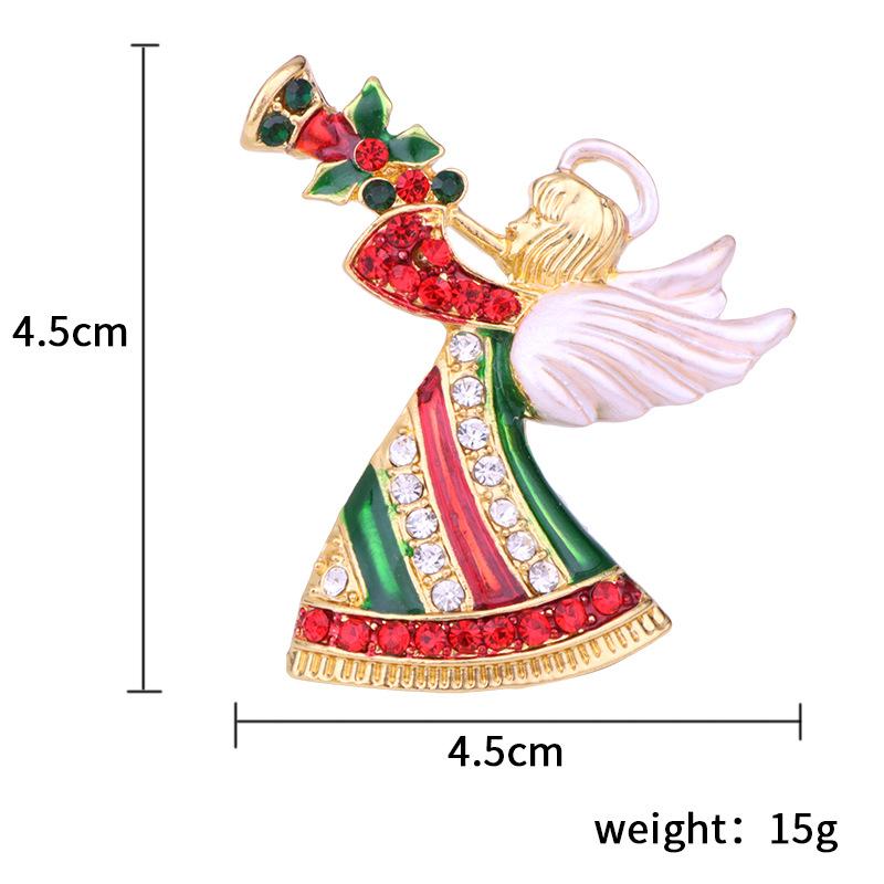 Weihnachtsbroschen Set Baum Weihnachtsmann Schneemann Schlittenglocke Stiefel Anstecknadel für Weihnachts-Pullover Dekoration Körperaccessoires