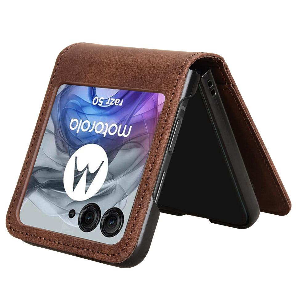 For Motorola Razr 50 5G/Razr 2024 5G Case Separable Design Card Slot Leather+PC Phone Cover