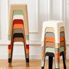 Stackable Non-slip Upholstered Plastic Stool for Dining, Living Room & Storage