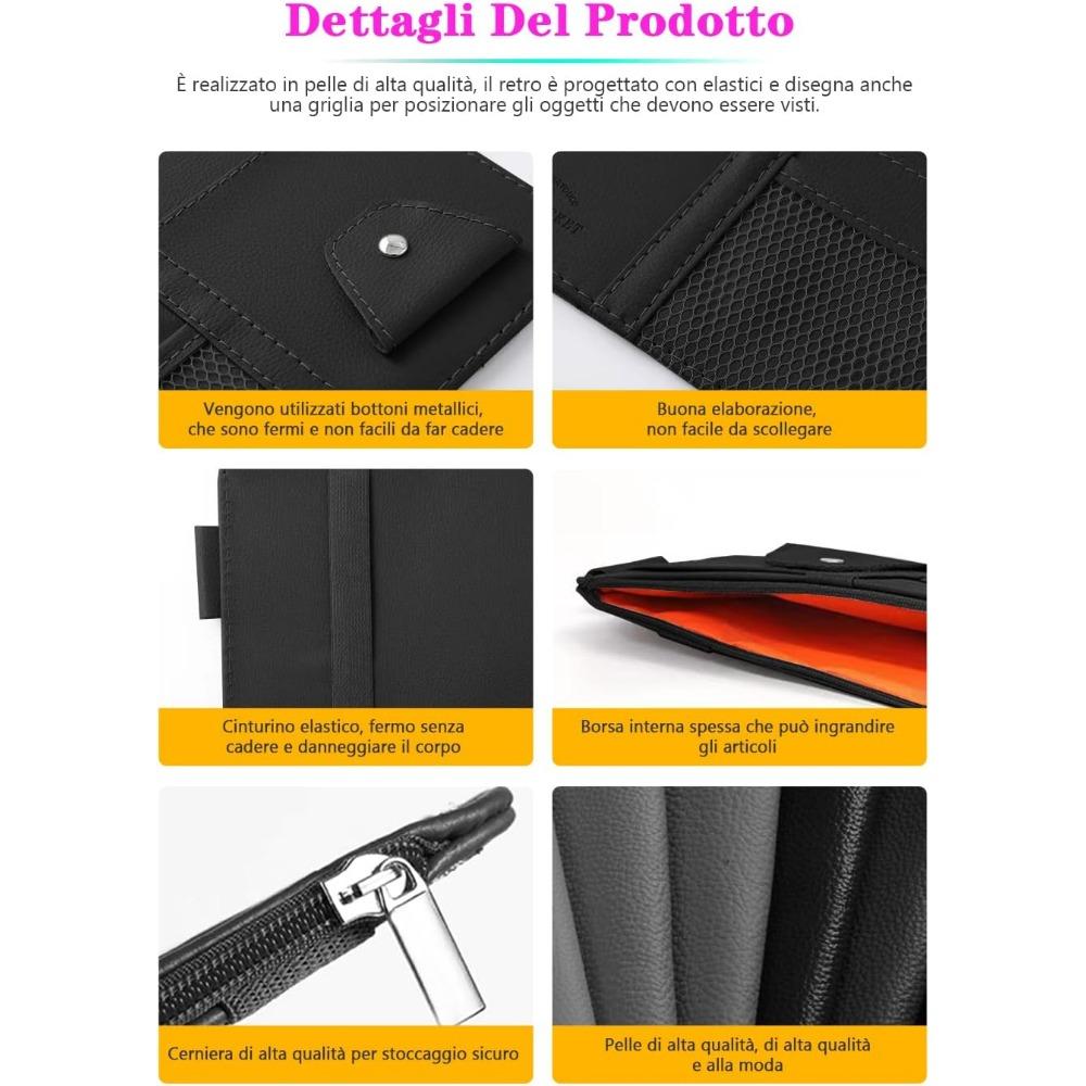 Car Visor Organizer Car Accessories Pocket Holder Car Accessories Organizers Leather Hearing Bag