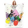 Barbapapa Coral Fleece Plush Throw Blanket Cute Cartoon Blankets for Sofa Travel Lightweight Bedding Throws