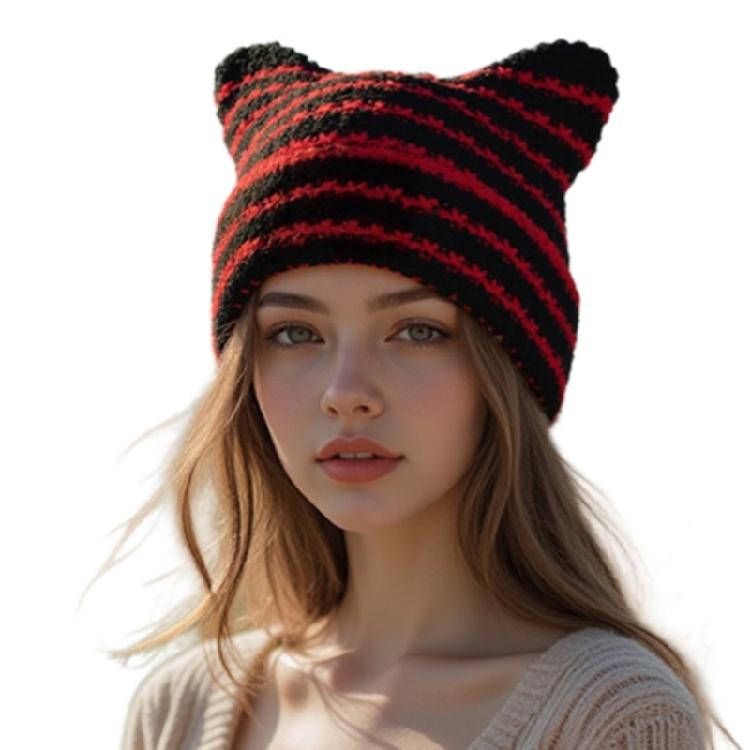 Einzigartige gestrickte Teufelshüte Minimalistische tragbare Hüte Atmungsaktive modische Hüte für Freizeit-Outfits und Treffen