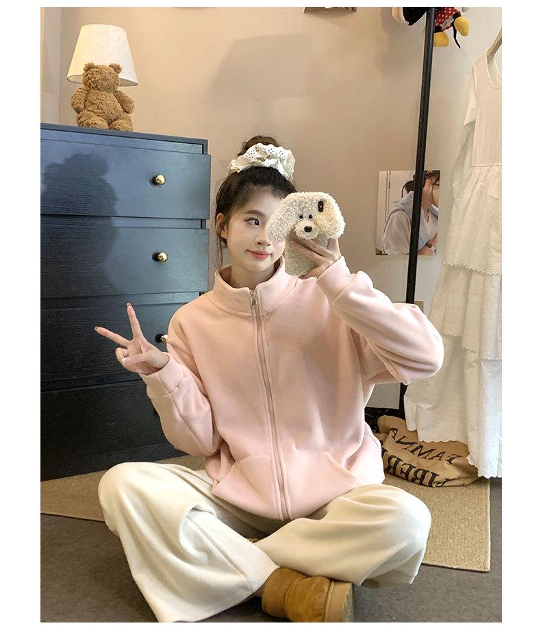 Women's Pink Lambswool Fleece Jacket: Windproof, Thick Velvet Liner, Warm Winter Outerwear