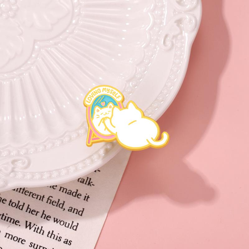 Adorable Design Cat Alloy Brooch Charming Decorative Badge For Outfits Trendy