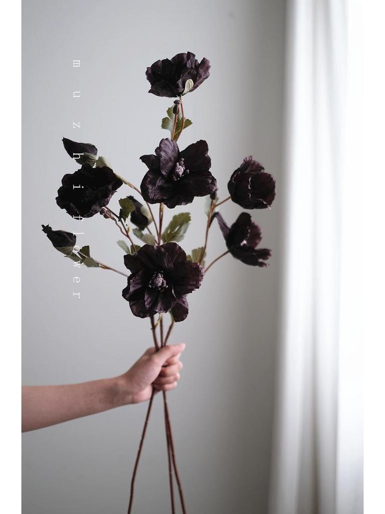 Vallmo Konstblommor - Lyxig Blomsterbukett för Vardagsrumsinredning