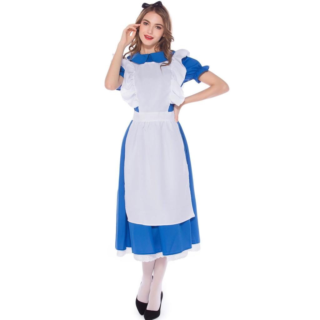 Alice in Wonderland Maid Dress Alice Dark Blue Dress Children's Adult Performance Dress