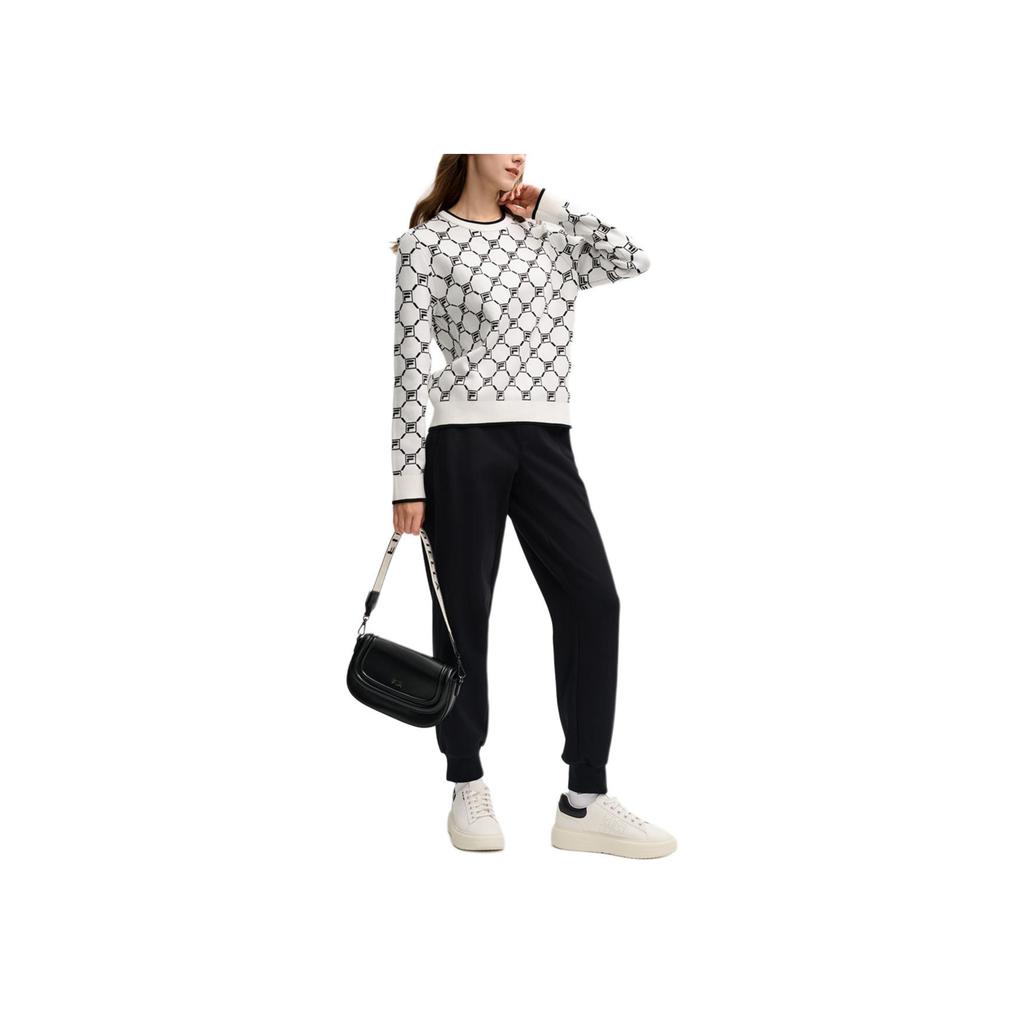 New FILA Sweater Women's Cloud White F11W518402F-WT