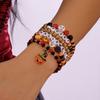 Stackable Halloween Bracelets - Pumpkin Spider   Bead Bracelets for Women's Party Jewelry
