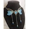 Enchanted Faerie Queen Necklace Wing Charm Goth Aesthetic Fashion Necklaces Y2k Summer   Jewelry