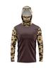 Men Splash Print Hooded Fishing Shirt Built‑in Face Mask UPF50+ UV Protection Mesh Sides Quick Dry Long Sleeve Outdoor Top