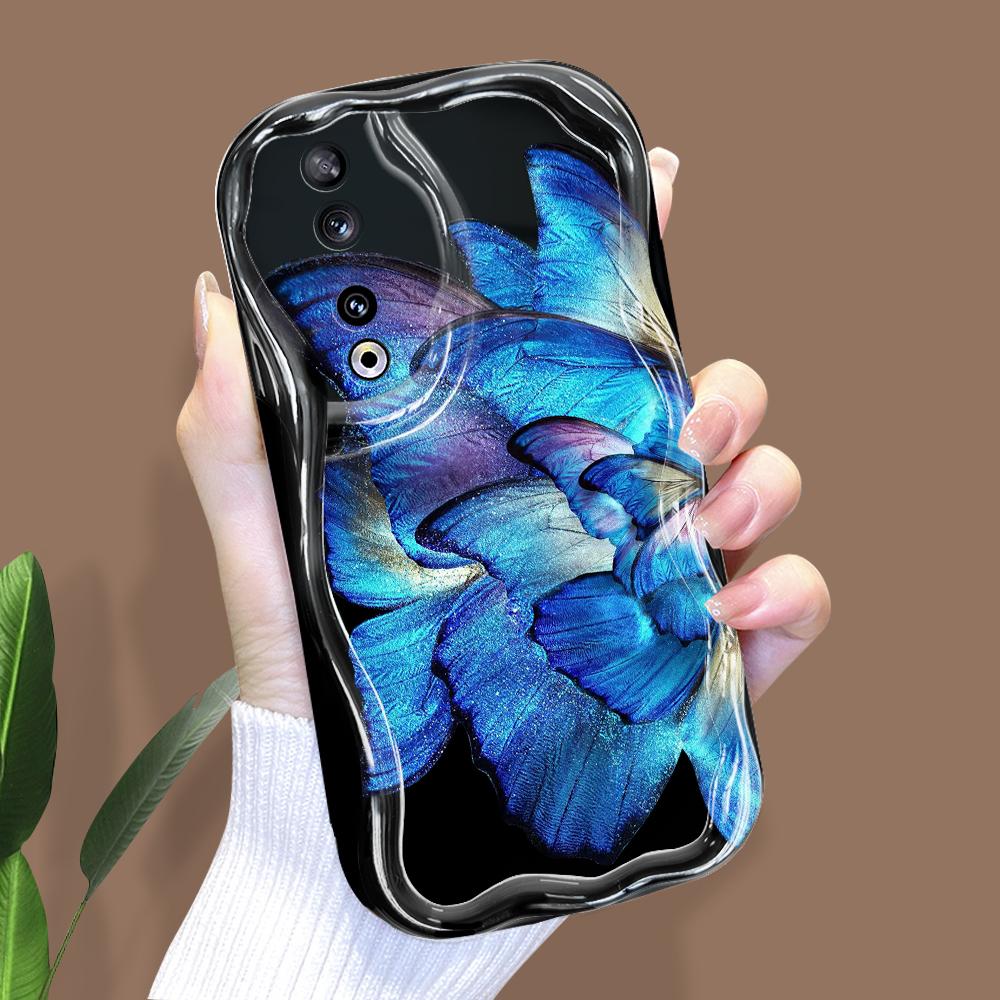 Cute Cartoon Pattern Cream Texture Casing Wavy Edge Soft Silicone Cover Phone Case for Huawei Honor Infinix Tecno iPhone