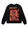 Grenzüberschreitender E-Commerce Herbst und Winter Lila klassischer Buchstabenaufdruck Amerikanische Streetwear Trendmarke schwerer Pullover Frottee Pullover
