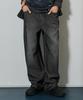 BUCKAROO [Set] Striped Wide Elastic Denim Pants Black