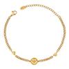 18K Gold Smiley Face Bracelet - European & American Design, Titanium Steel, Simple & Versatile (E141)