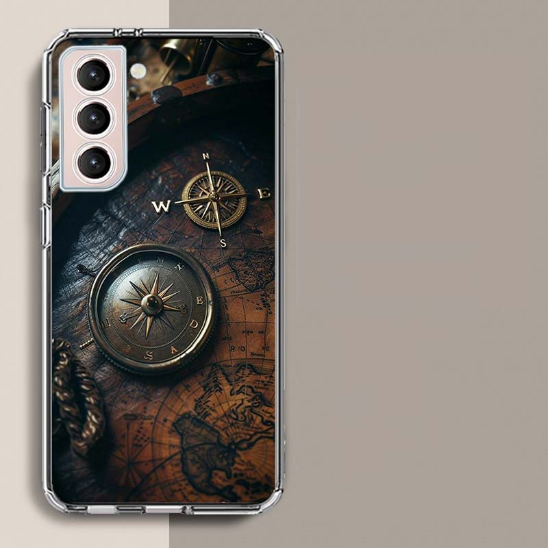 Ancient Maps Retro Compasses And Telescopes Phone Case For Samsung A16 A26 A36 A56 A17 A15 A25 A35 A55 A14 A24 A34 A54 A04S A05S