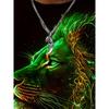 Men's Green Glow Lion 3D Printed T-Shirt Casual Short Sleeve Crewneck Top Cool Neon Animal King Graphic Tee Trendy Hip Hop Style Streetwear Fashion