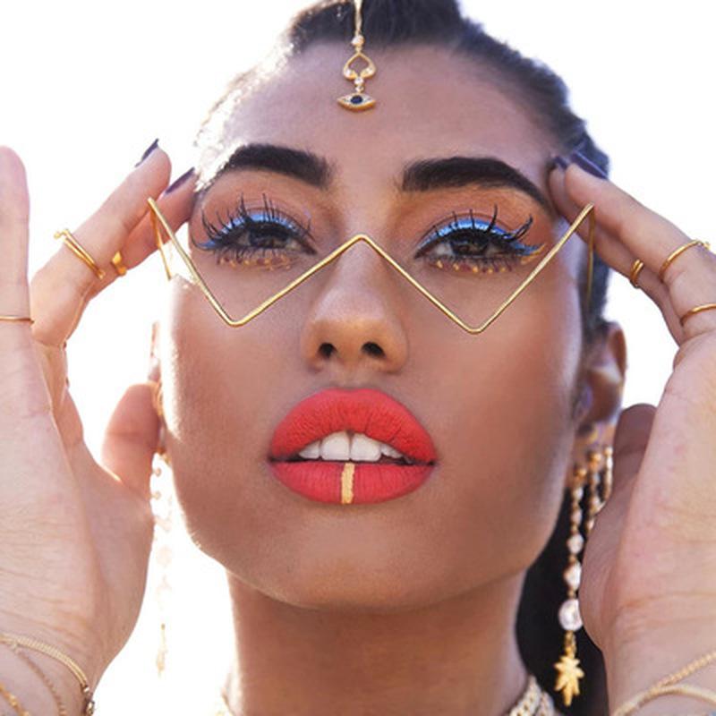 1 Pcs Diamond Steampunk Sunglasses Frames Triangle Eyeglasses Frames For Women Vintage Sunglasses Frames For Men Eyewear Decoration
