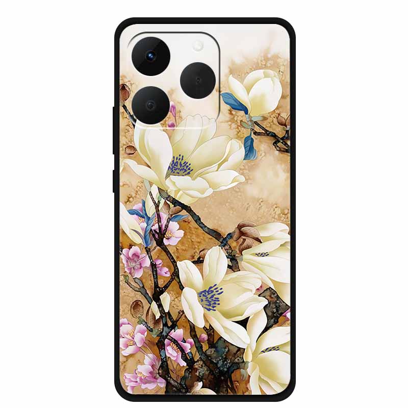 Case For OPPO Realme 15T Embossed Blossoms Funda 3D Relief Flowers Coque Silicone Soft Phone Cover For Realme 15 T 5G Bumper