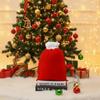 Saco de Presente de Natal com Acabamento Branco Decorativo Textura Peluda Reutilizável com Cordão Saco Peludo Temporada de Festas