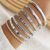 European Retro High-Quality Exaggerated Metal Open Cuff Wire Bracelet for Women