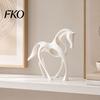 Abstract Horse Sculpture 3D Printed Statue, Minimalist Hollow White Figurine for Matte Figure Desk Decor, Animal Shape Ornament Home Living