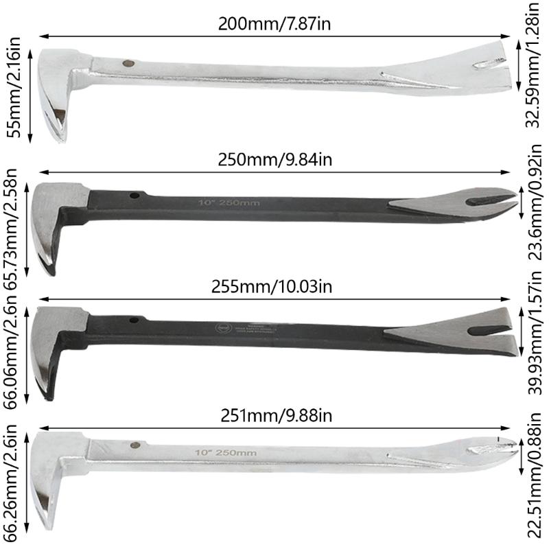 Wide Tail Crowbars Nail Remover, Wide Tail for Home Renovations Building Materials Removal Pulling Carpentry Demolitions
