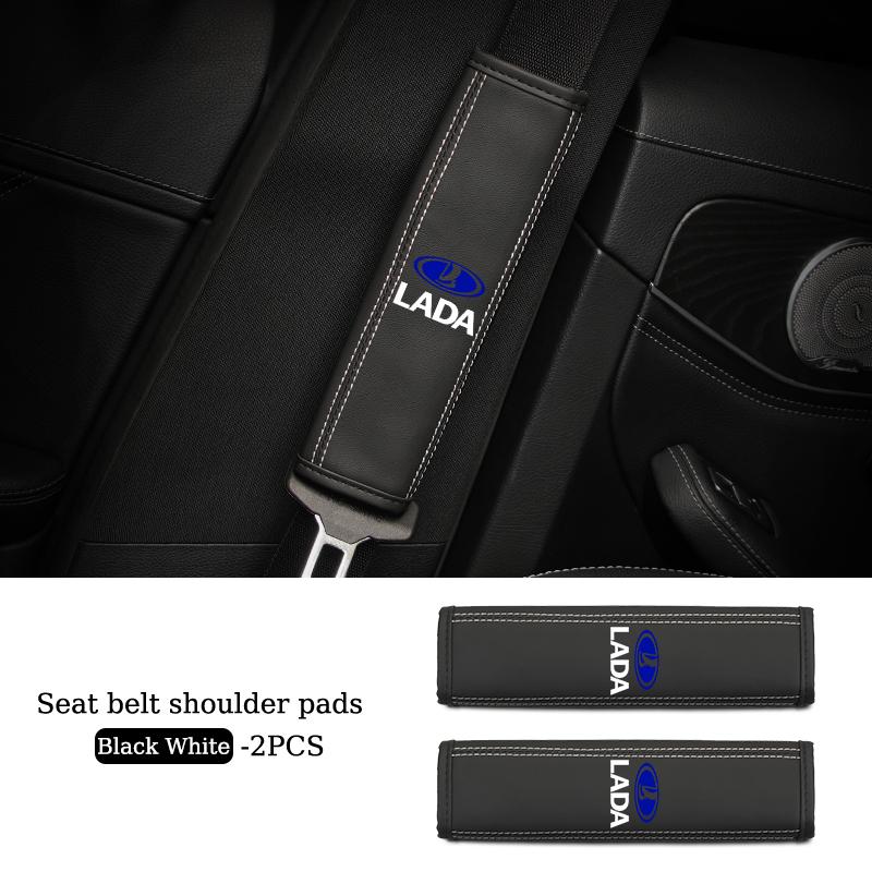 Car Seatbelt Shoulder Cover Leather Protector Pad Accessories For Lada Vesta Niva Samara Kalina Largus Priora Xray Granta
