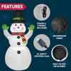 JOYFY Decoración Inflable de Muñeco de Nieve Navideño de 1.8 m de Altura con LEDs Incorporados y Sombrero Mágico para Fiesta Navideña Decoración de Jardín