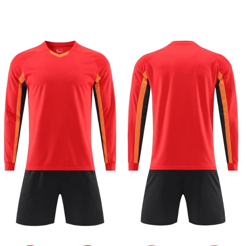 Men Kid Long Sleeve Football Jersey Set New Season Team Soccer Training Match Sports Uniform Suit for Children