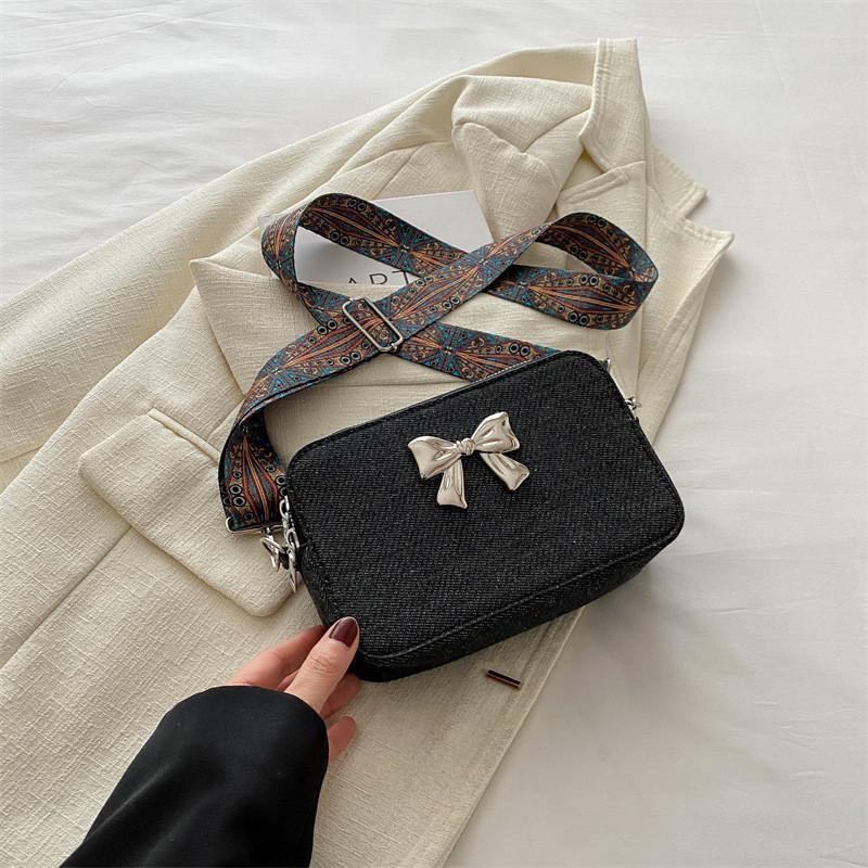 Trendy Korean Small Square Crossbody Bag For Women Casual Streetwear чёрный