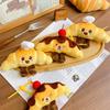 Cute Creative Plush Croissant Keychain Cartoon Bread Doll Pendant Car Keychain Plush Doll Backpack Decorative Accessories Gift