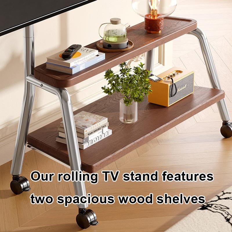 New Mobile TV Stand for Most 32-75 Inches TVs Portable Floor TV Stand with Locking Wheels ocking Wheels up to 110 Lbs