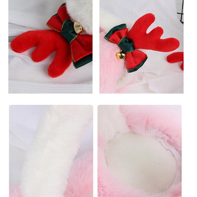 Adult Christmas Antler Shape Earmuff Outdoor Plush Ear Warmer Windproof for Girl