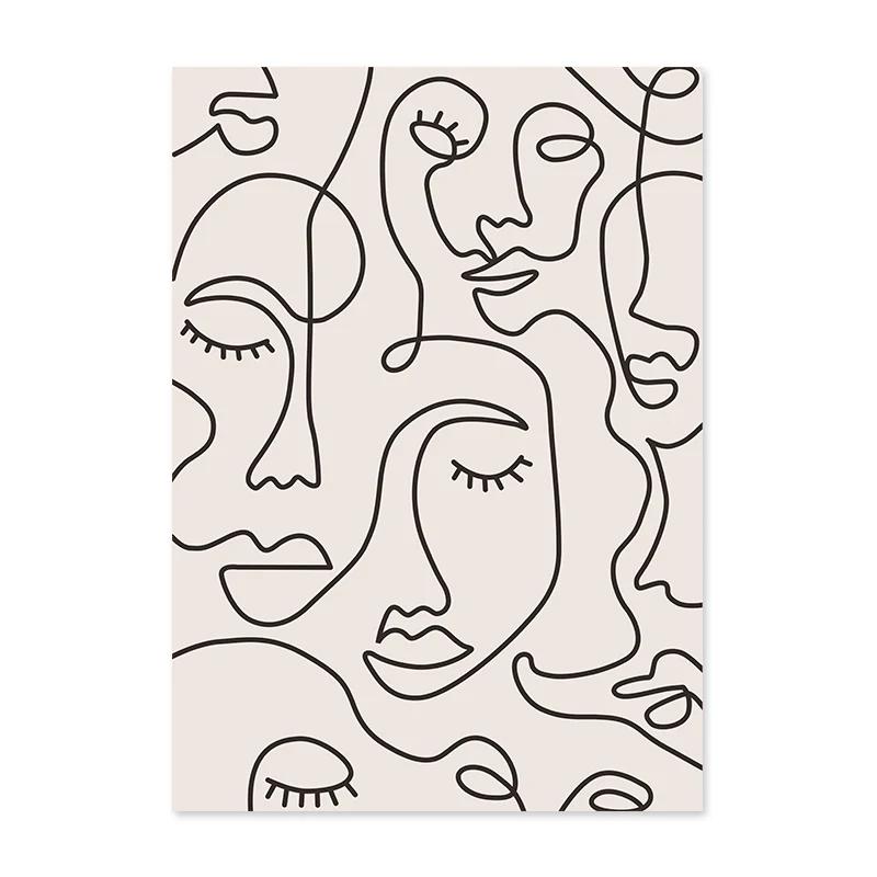 Henri Matisse Abstrakte Geometrische Gesicht Linie Beige Böhmischen Poster Wand Kunstdruck Leinwand Malerei Bild Schlafzimmer Wohnkultur