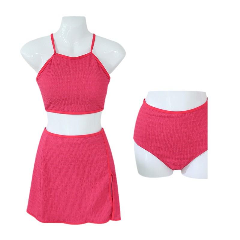 Women's Japanese & Korean Fashion Swimsuit: Simple, Sexy Skirt Style, Small Bust Enhancement, Conservative Beachwear.