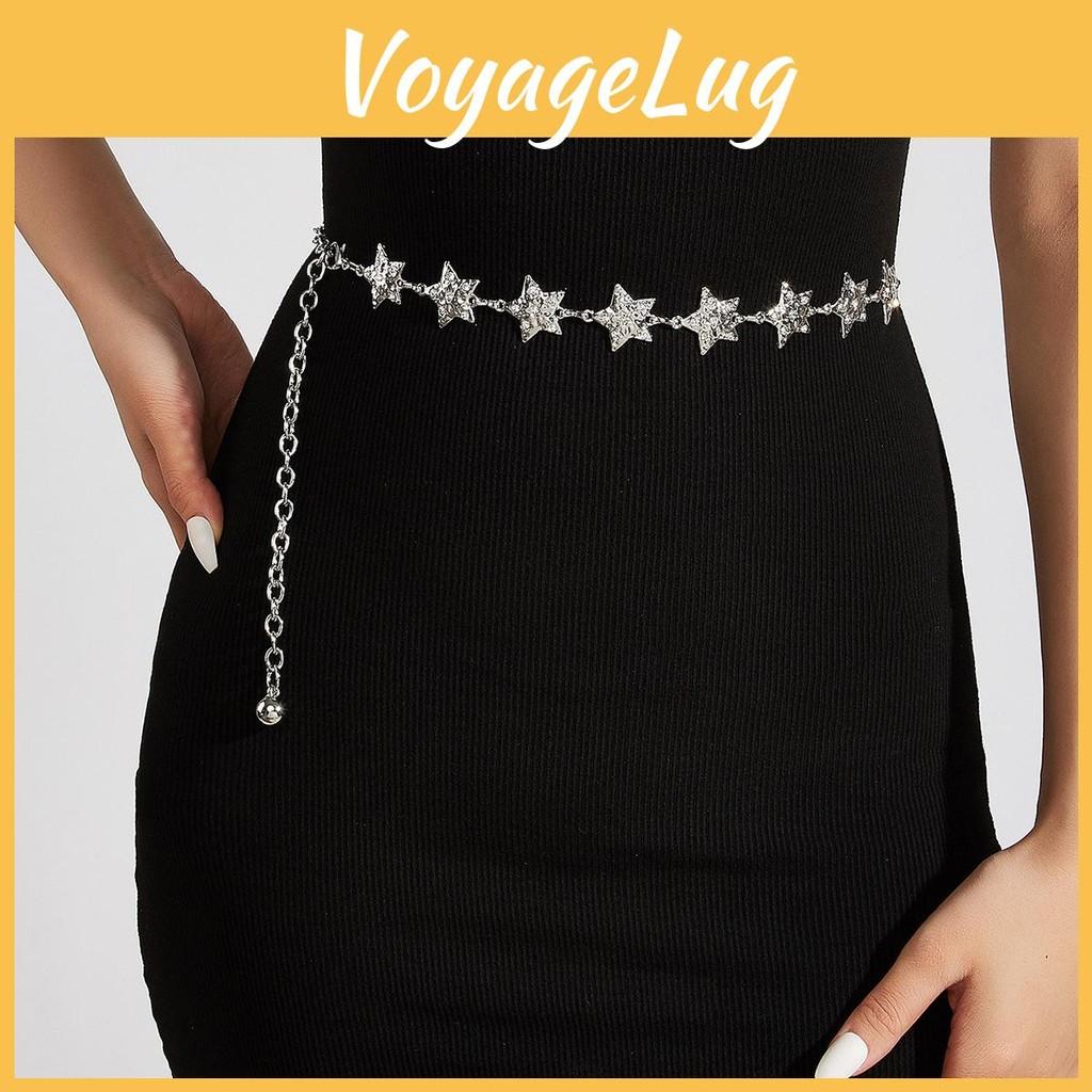 Waist Metal Shiny Chain With Star Pattern For Dresses And Skirts Wear Summer