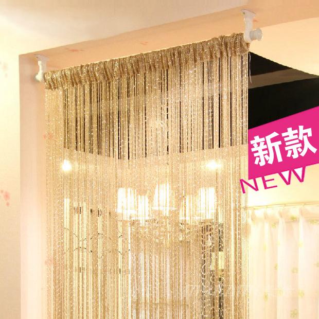 3m Wide Encrypted Silver Wire String Curtain with Tassel - Wedding Decoration & Ceiling Ring