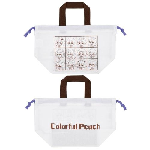 Skater Children's Lunch Box Drawstring Bag Colorful Peach Made in Japan KB7-A