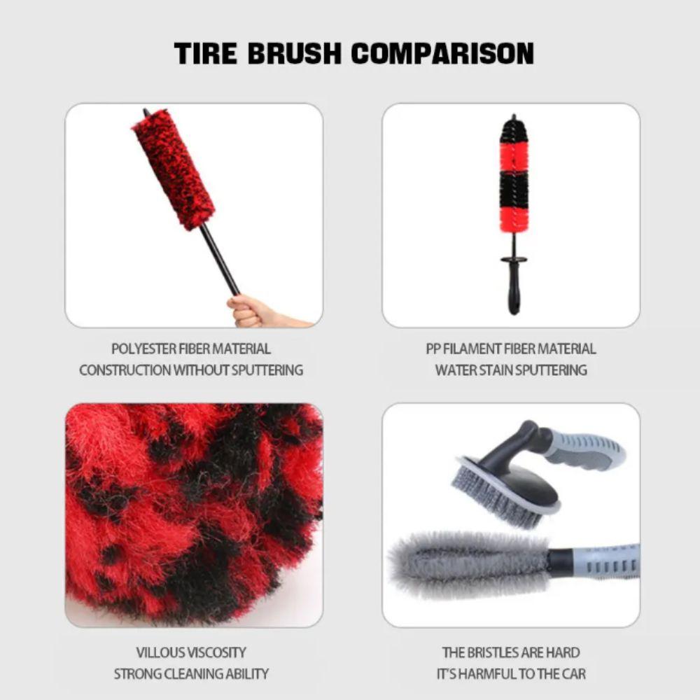 Bendable Design Car Wheel Detailing Brush Plush Material Car Rim Tire Wash Brushes  Tire Washing