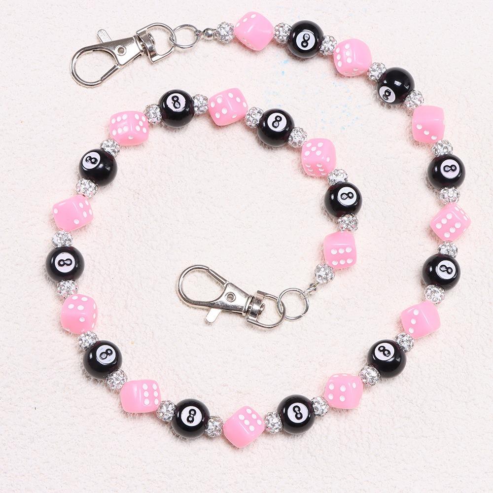 Billiard Ball Colorful Dice Waist Chain Zinc Zinc Zinc Alloy Punk Belt Chain Metal Pants Chain Female