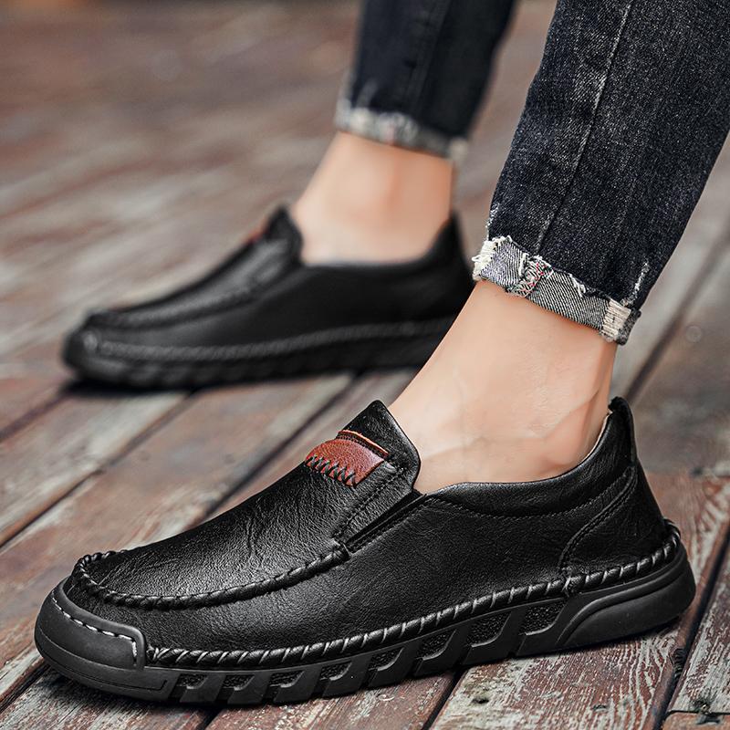38-46 Men's Leather Casual Shoes Handmade Loafers Comfortable Men's Slip On Shoes Flat Moccasins Men's Sneakers
