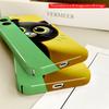 2DFlat Curious Black Cat Peeking Behind Green Wall All inclusive film hard iPhone case, compatible with iPhone 18 Pro Max 17 16 15 14 13 12 11
