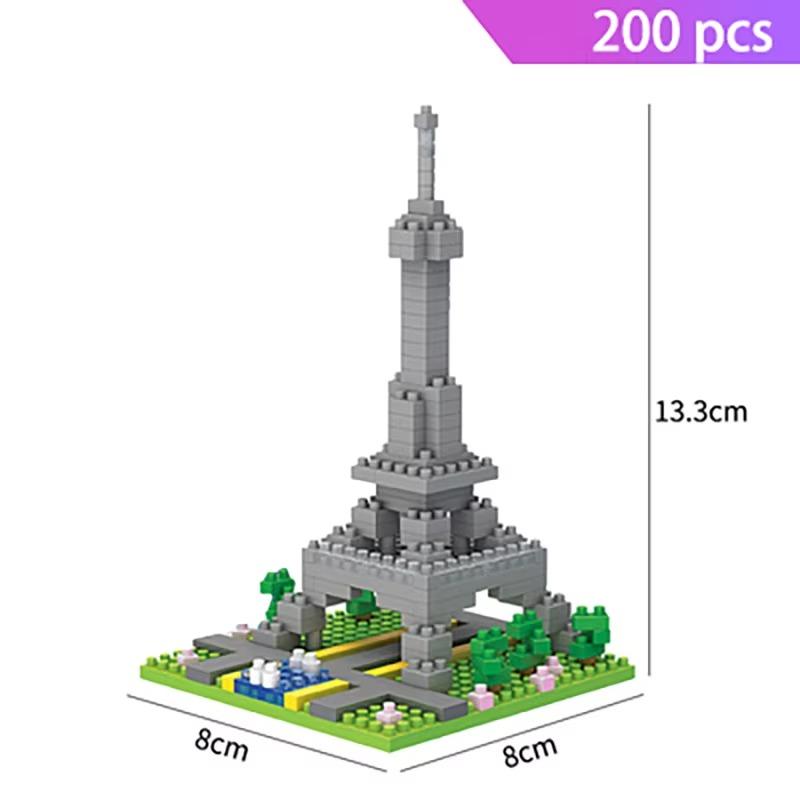 Mini Architecture Blocks Building Kits Pyramids Leaning Tower of Pisa Eiffel Tower Big Ben Rome Colosseum Expert Micro Bricks Se