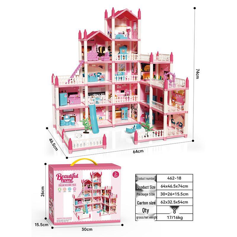 DIY Princess Dollhouse Castle Villa for Girls