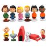 Hot 12Pcs Cartoon Snoopy Charlie Sally Woodstock Kawaii Anime Mini Figure Model Toys Cake Decoration Peopl Collection Props Gift