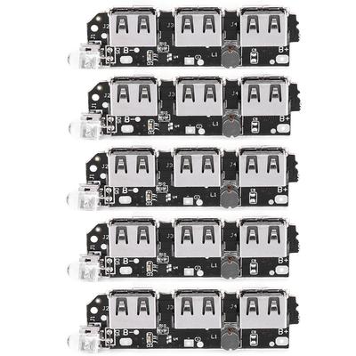 5Pcs Power Bank Charger Module 3USB DIY Mobile Circuit Board Electronic Component 5V2.1A