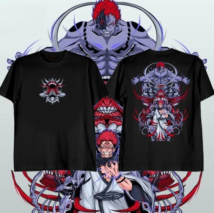 

2026 Summer Jujutsu Kaisen Anime RyoUnisex Sukuna Printed Loose Shortsleeved Pure Cotton Childrens Tshirt Unisex Casual Loose S