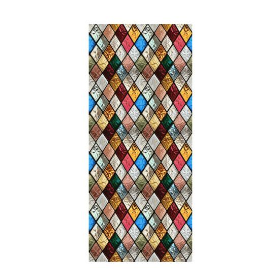 Yousheng Vintage Stained Glass Sticker Removable Waterproof Static Window Cling Home Office Room Church Decorative Privacy Window Film